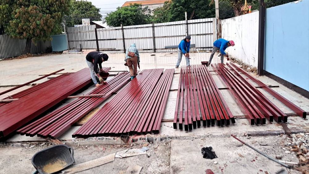 เตรียมเหล็กโครงสร้างที่หน้างาน - ช่างกีบหมู